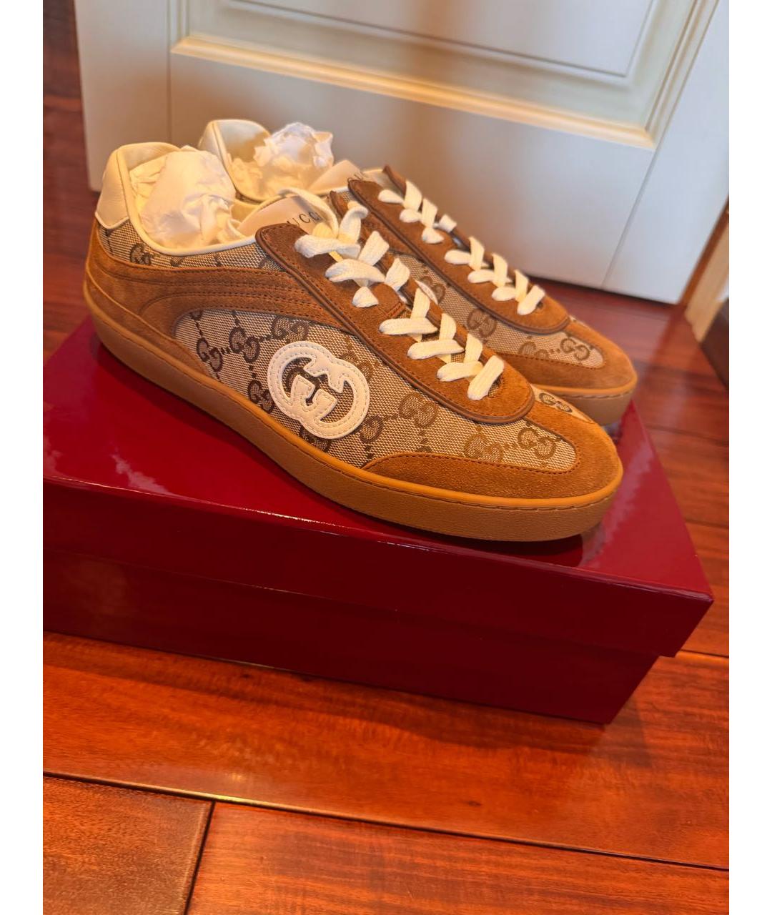 GUCCI Коричневые кеды, фото 2