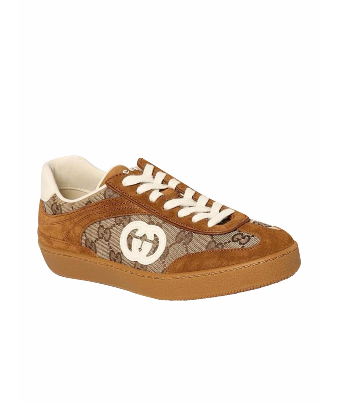 GUCCI Коричневые кеды, фото 1