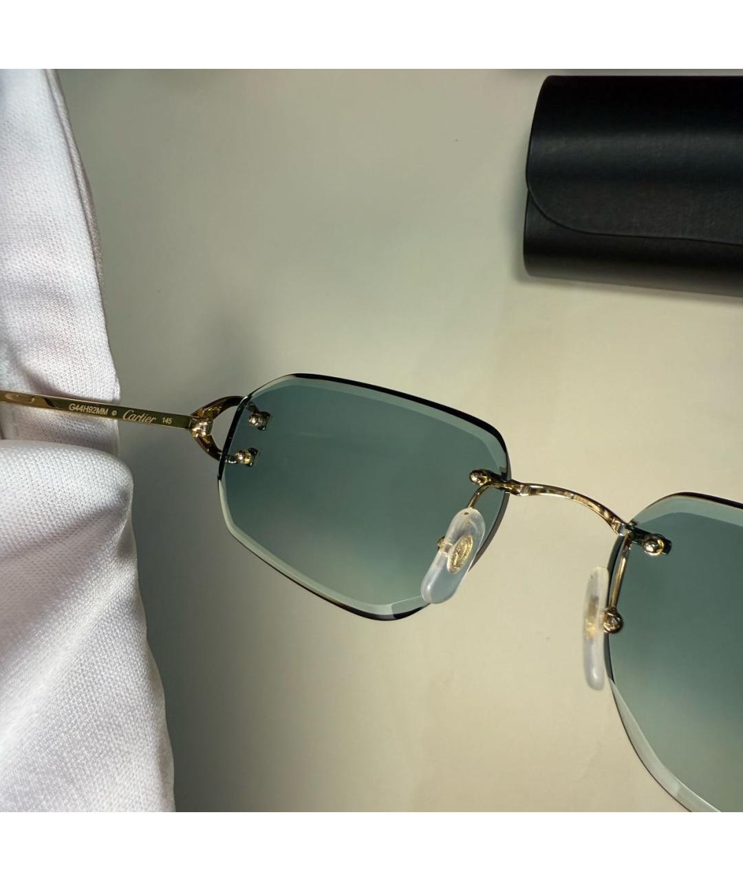 CARTIER Зеленые металлические солнцезащитные очки, фото 4