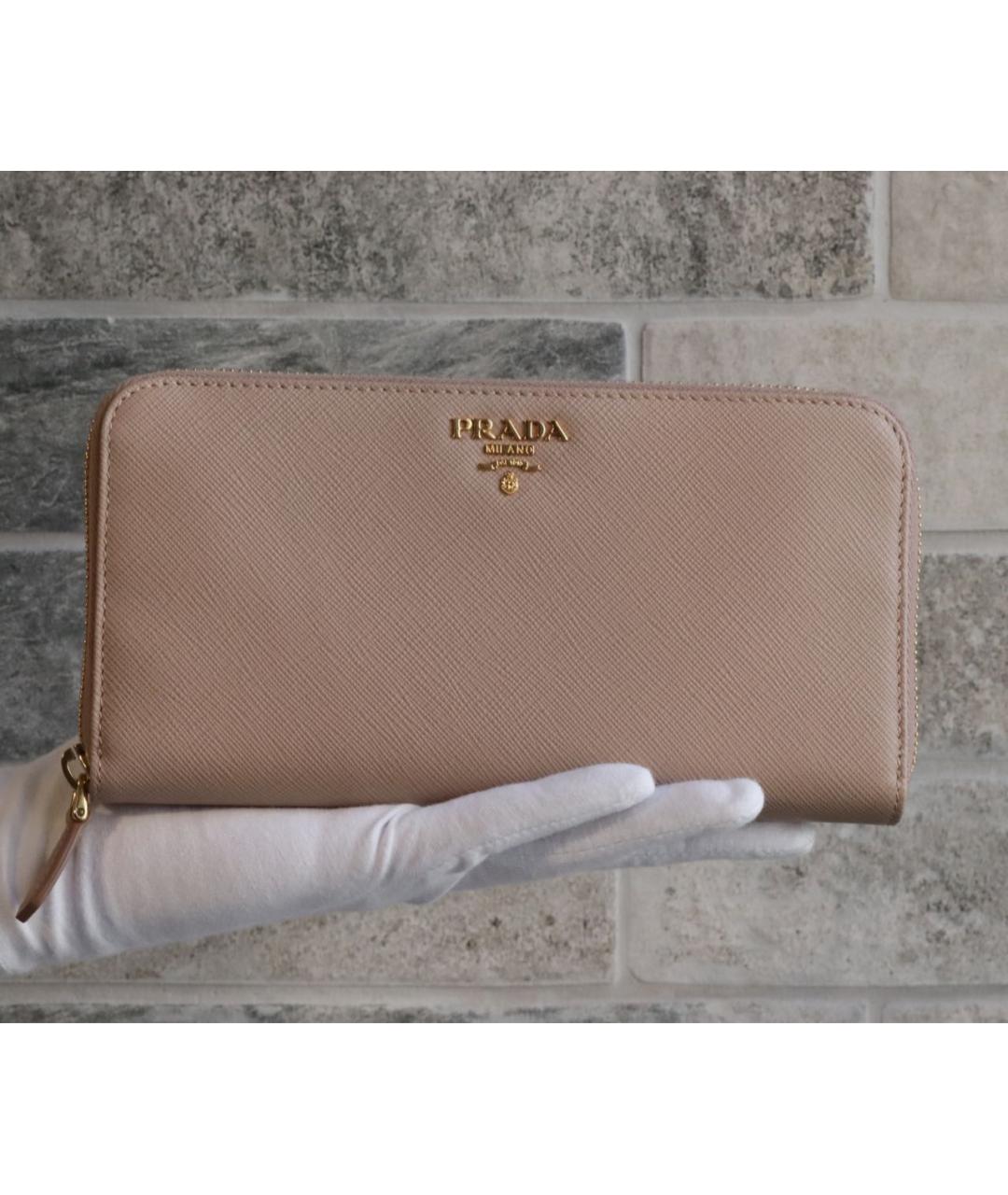PRADA Бежевая кожаная сумка с короткими ручками, фото 6