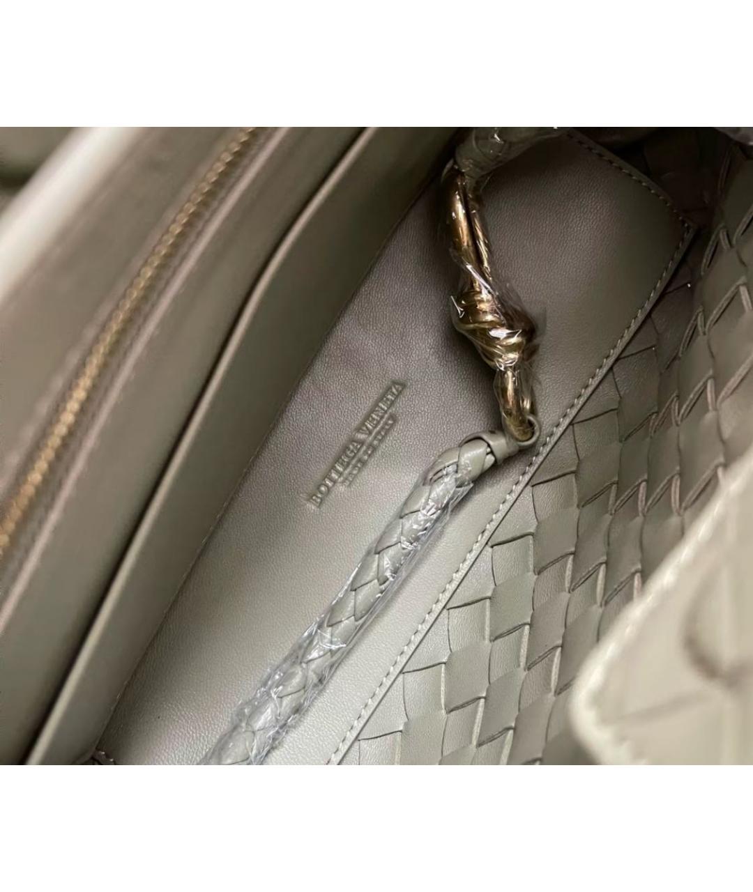 BOTTEGA VENETA Хаки кожаная сумка с короткими ручками, фото 7
