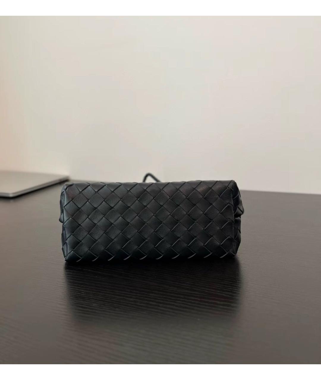 BOTTEGA VENETA Черная кожаная сумка с короткими ручками, фото 4