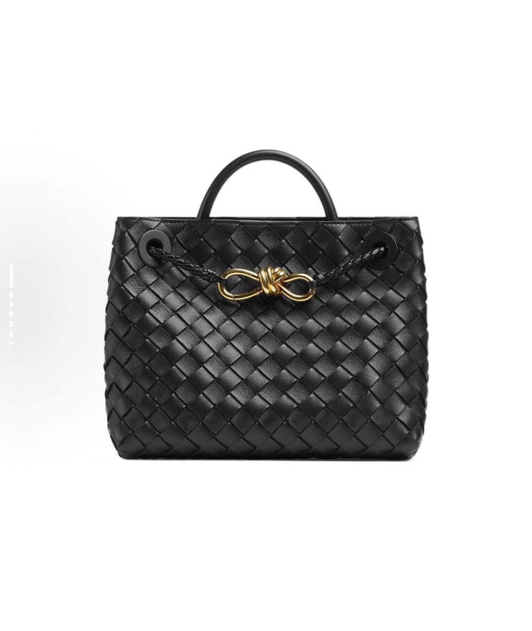 BOTTEGA VENETA Черная кожаная сумка с короткими ручками, фото 8