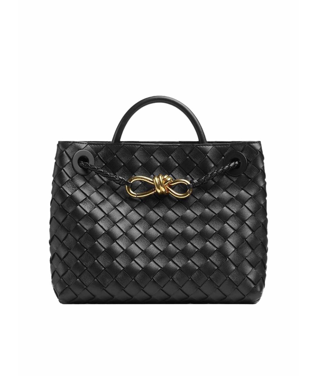 BOTTEGA VENETA Черная кожаная сумка с короткими ручками, фото 1