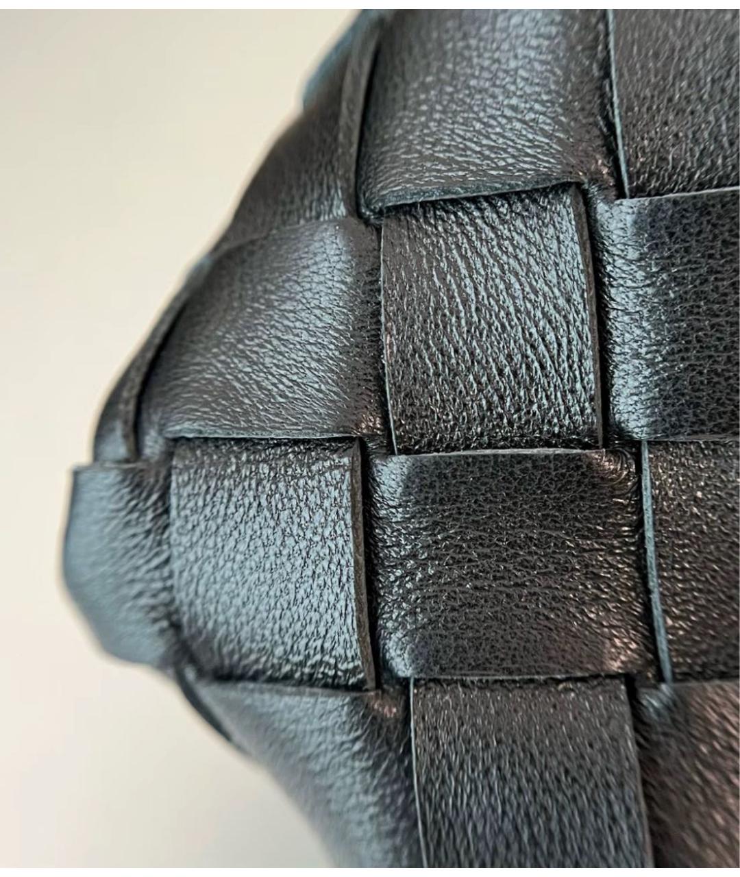 BOTTEGA VENETA Черная кожаная сумка с короткими ручками, фото 6