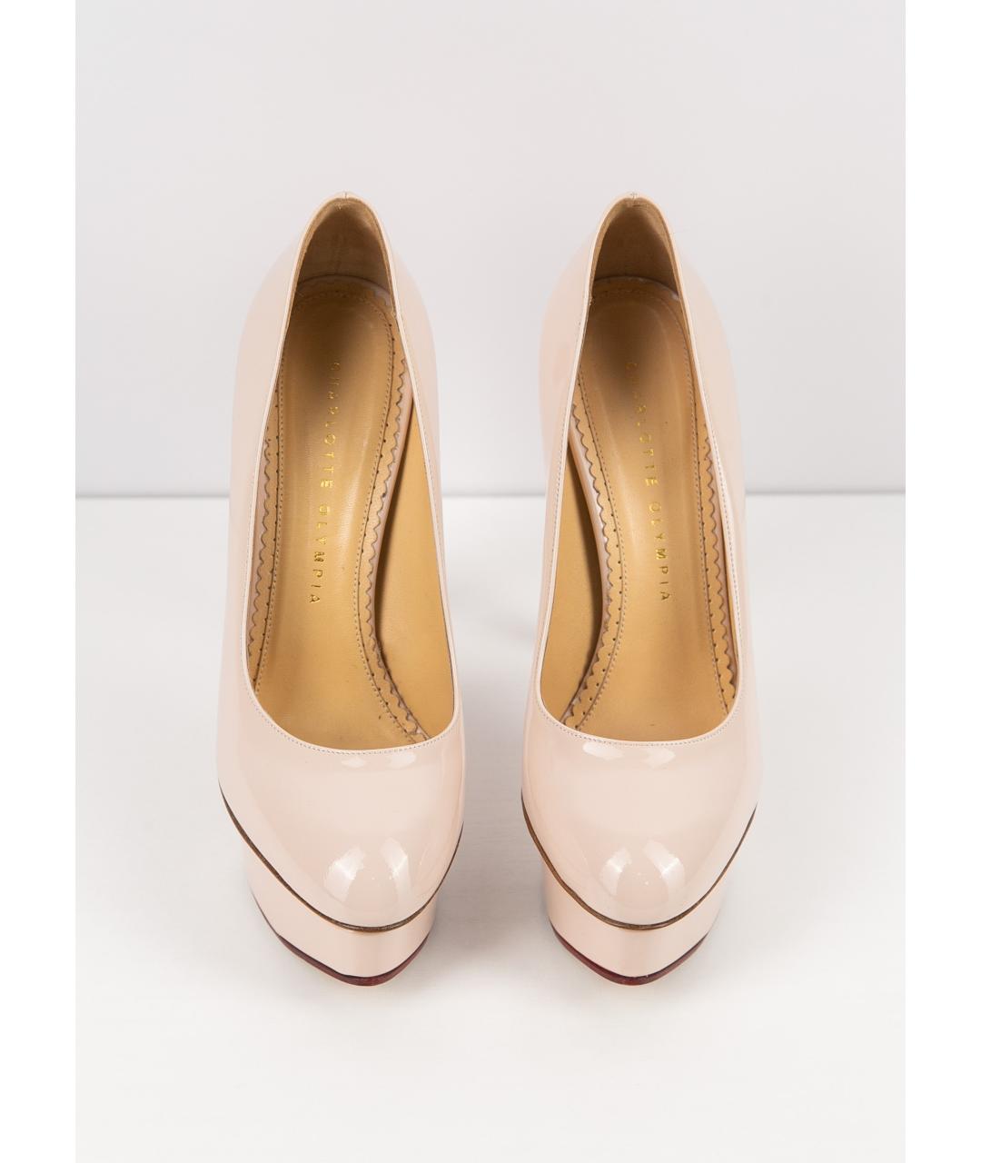 CHARLOTTE OLYMPIA Бежевые туфли из лакированной кожи, фото 6