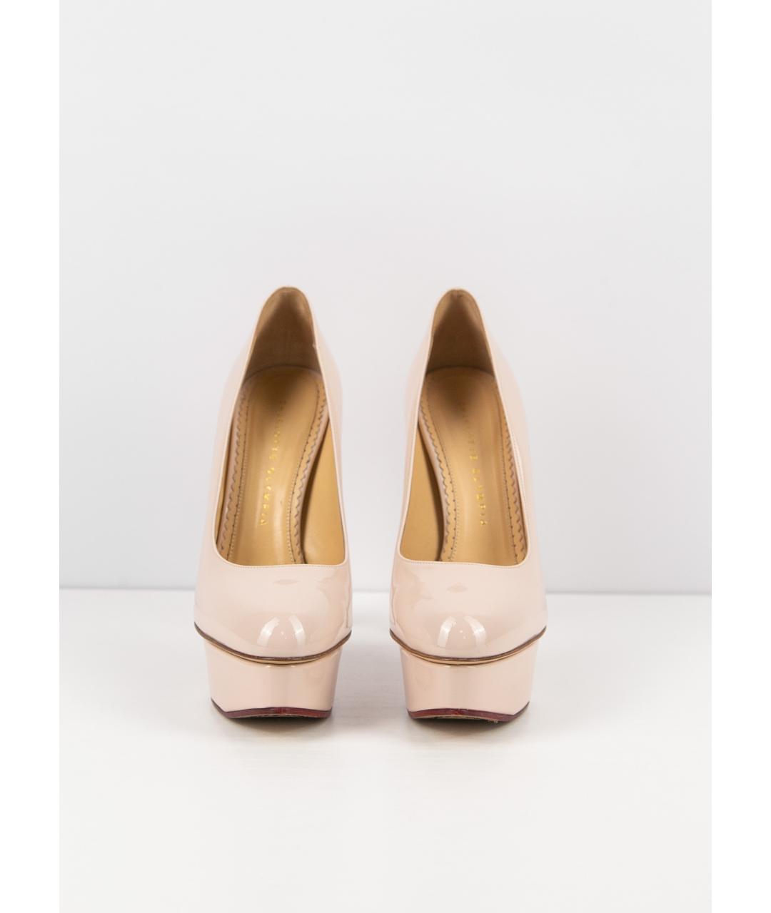 CHARLOTTE OLYMPIA Бежевые туфли из лакированной кожи, фото 4