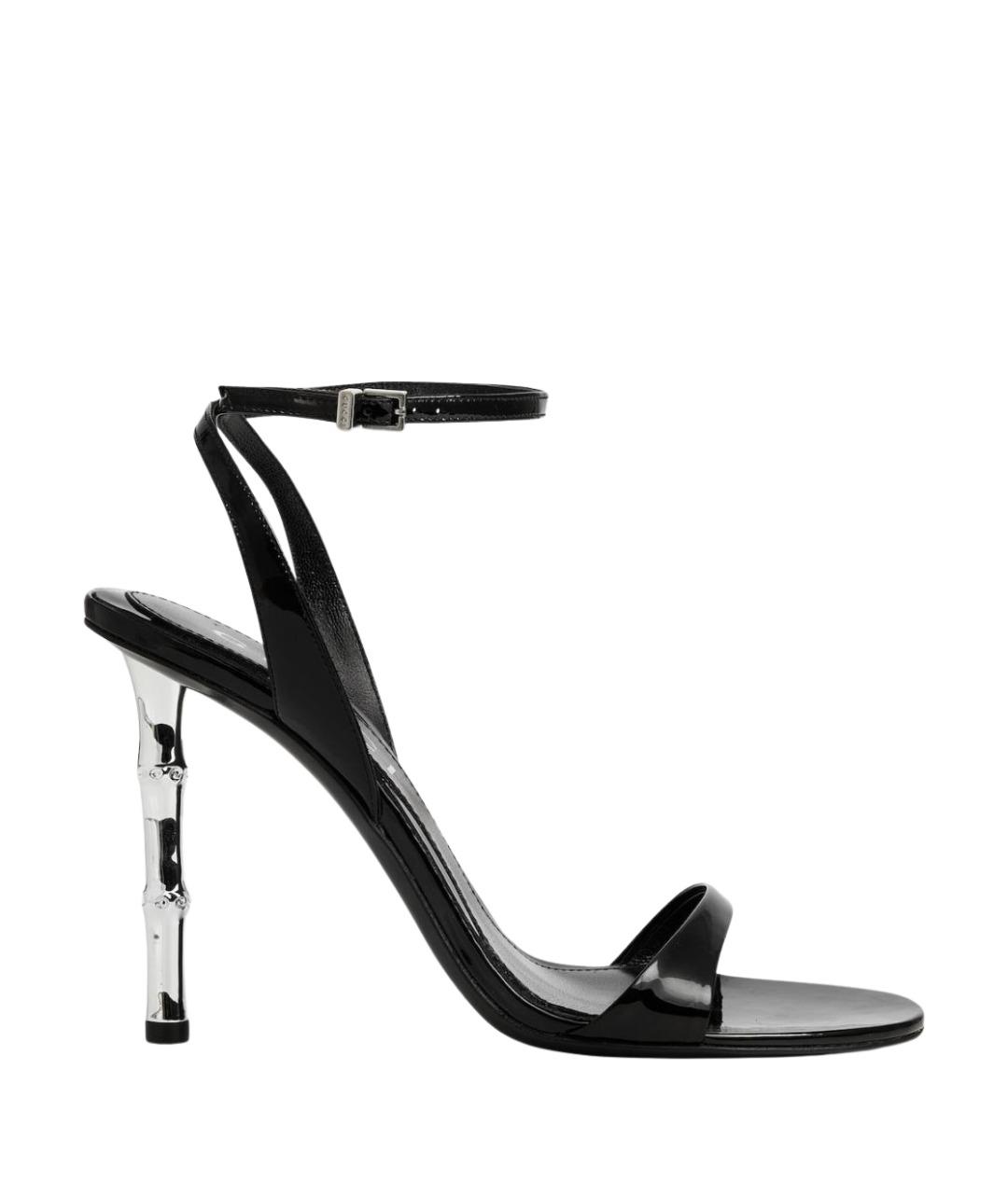 GUCCI Черные босоножки из лакированной кожи, фото 1