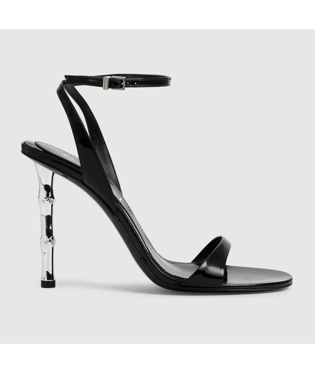 GUCCI Черные босоножки из лакированной кожи, фото 4