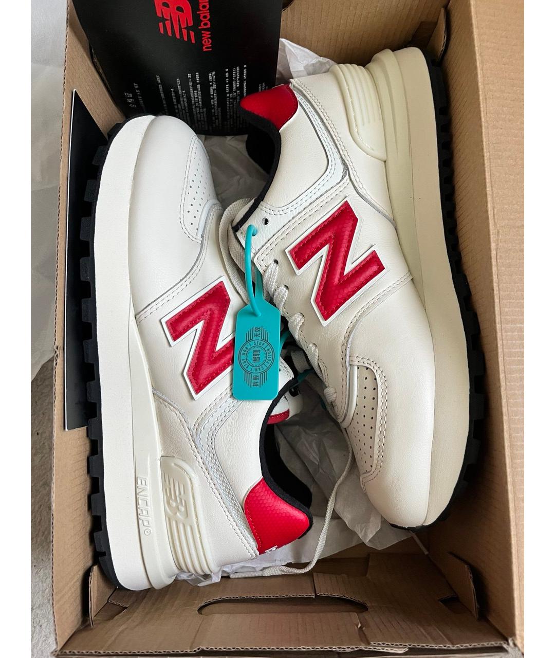 NEW BALANCE Белые кожаные высокие кроссовки / кеды, фото 2