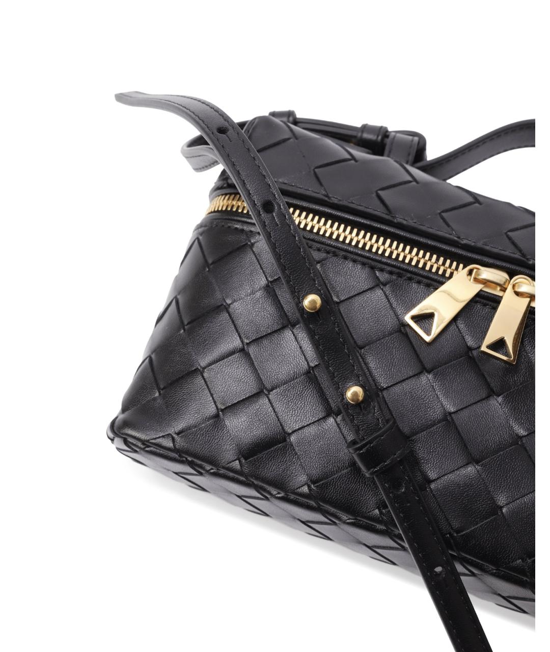 BOTTEGA VENETA Черная кожаная сумка через плечо, фото 3