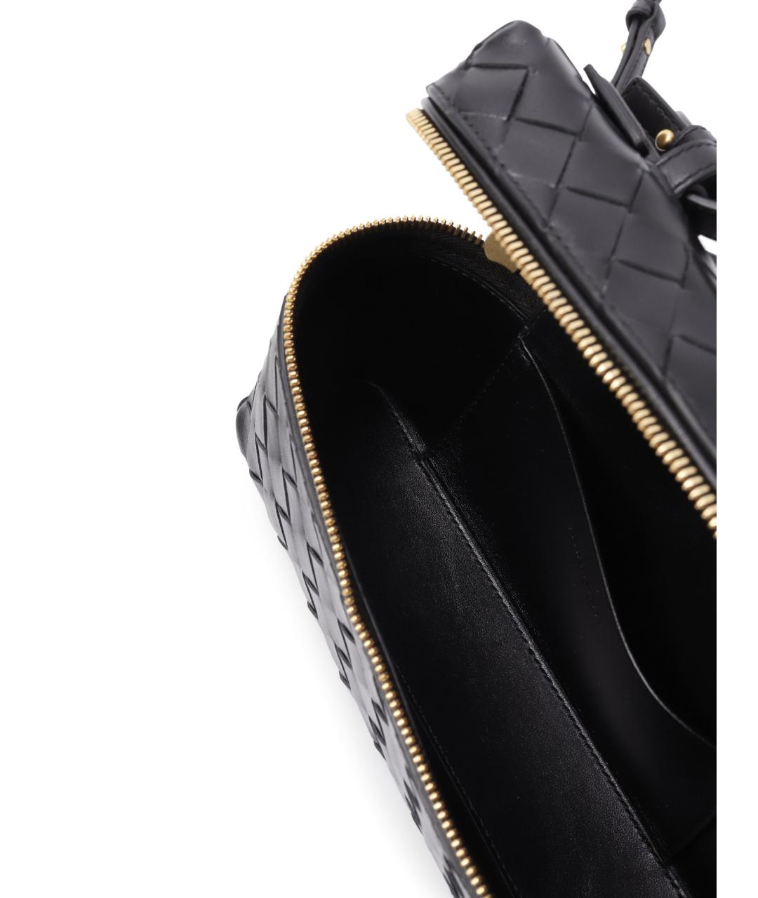 BOTTEGA VENETA Черная кожаная сумка через плечо, фото 5