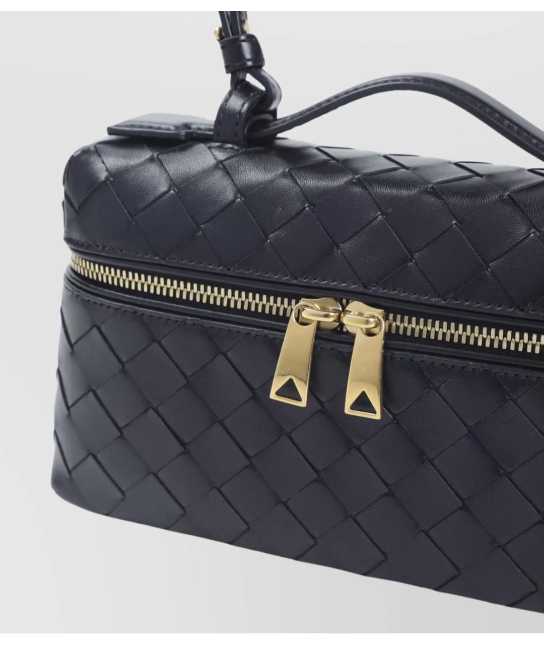 BOTTEGA VENETA Темно-синяя кожаная сумка через плечо, фото 3