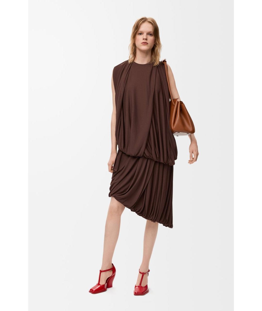 LOEWE Коричневая вискозная блузы, фото 2