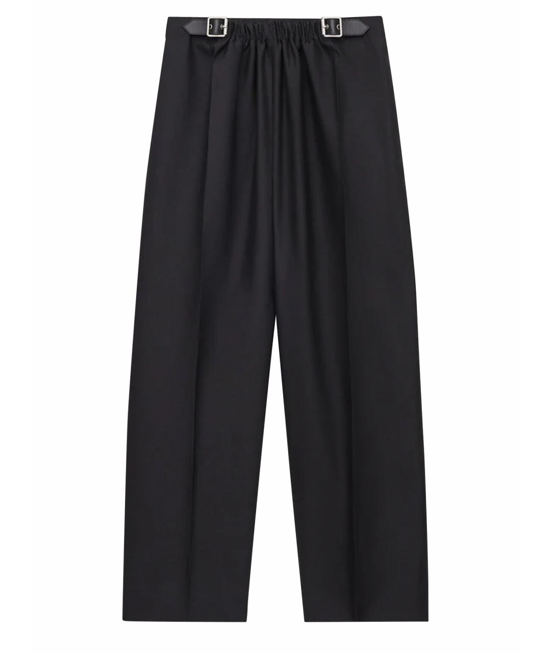 LOEWE Черные шерстяные прямые брюки, фото 1