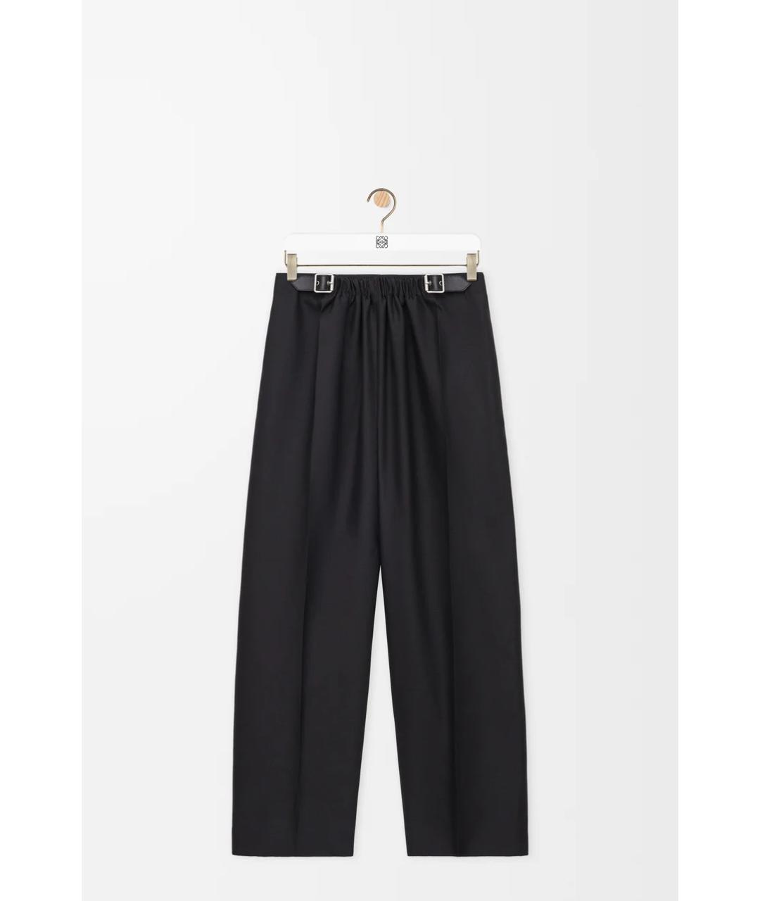 LOEWE Черные шерстяные прямые брюки, фото 6