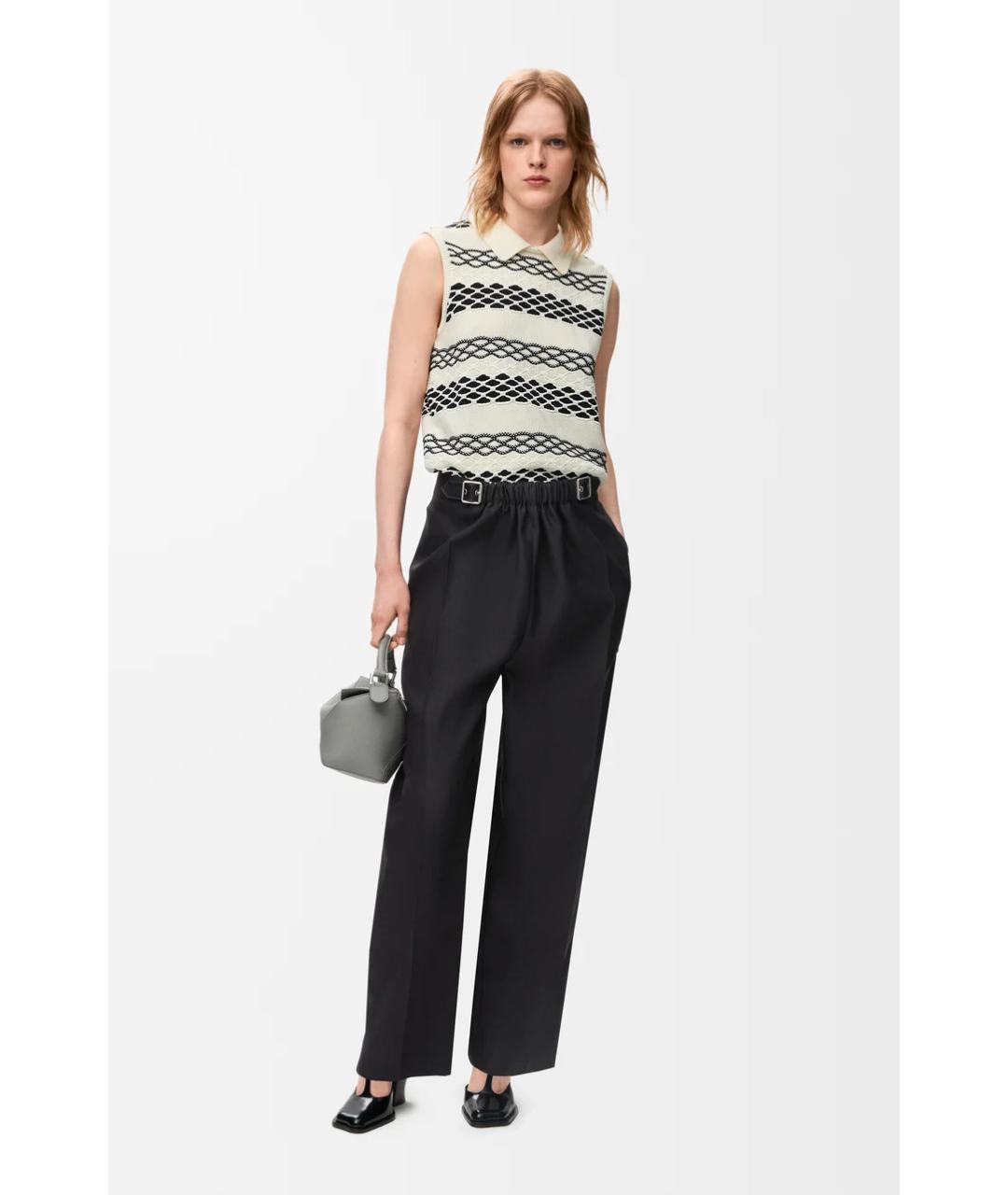 LOEWE Черные шерстяные прямые брюки, фото 2