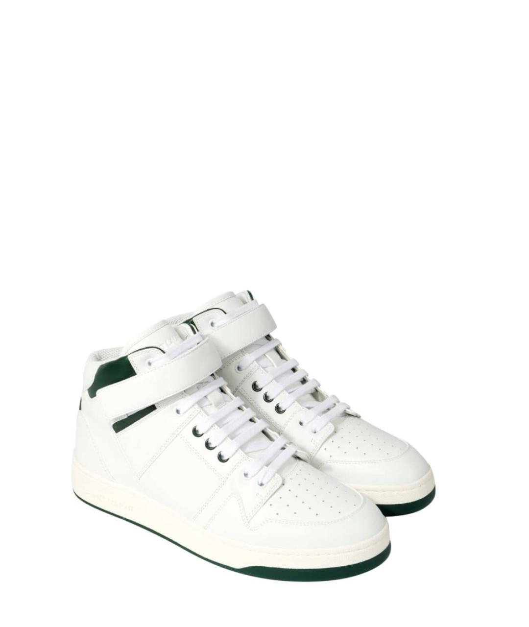 SAINT LAURENT Белые кожаные высокие кроссовки / кеды, фото 5