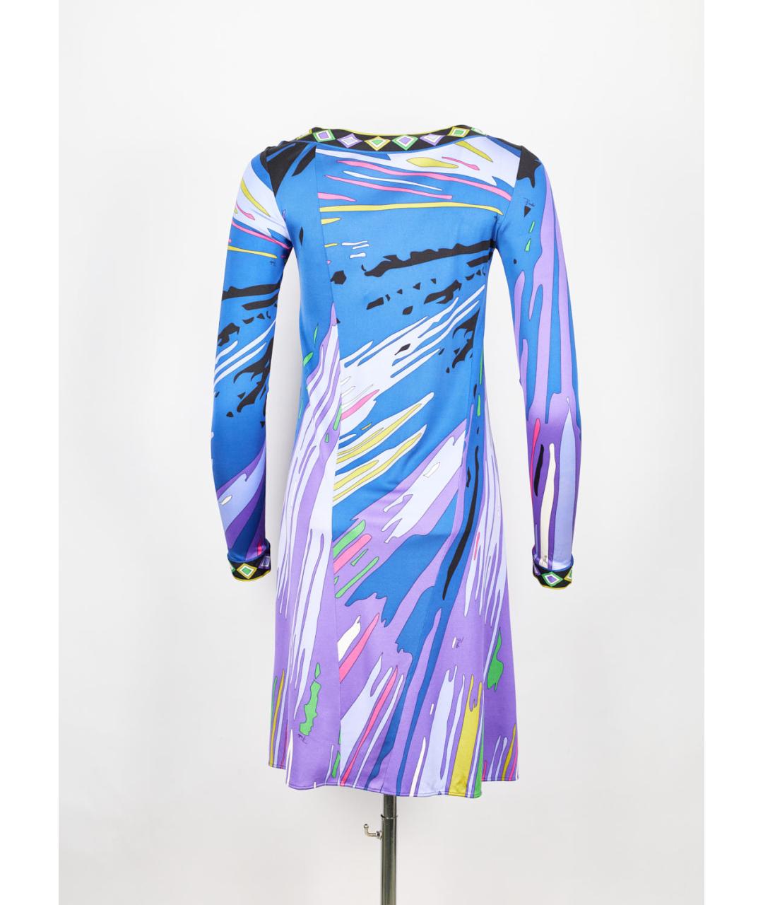 EMILIO PUCCI Синее шелковое повседневное платье, фото 4