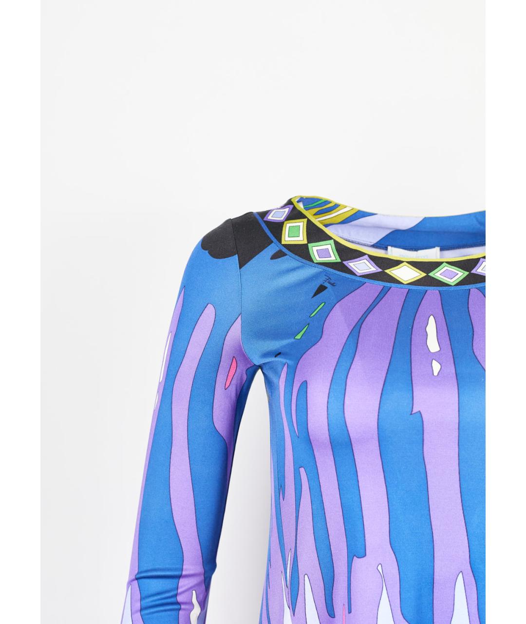 EMILIO PUCCI Синее шелковое повседневное платье, фото 3