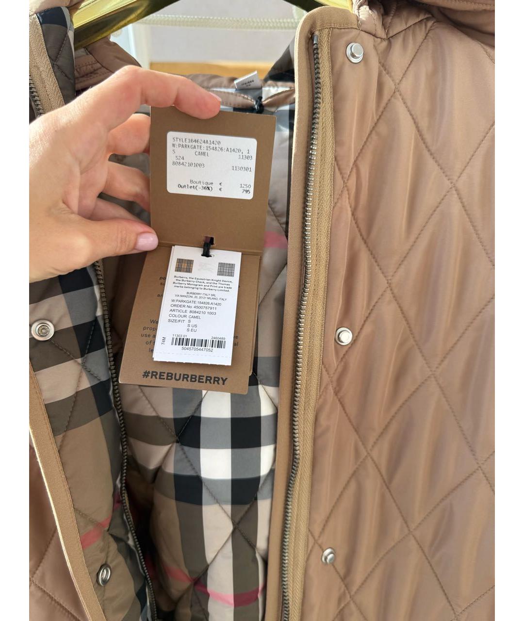 BURBERRY Бежевое пальто, фото 3