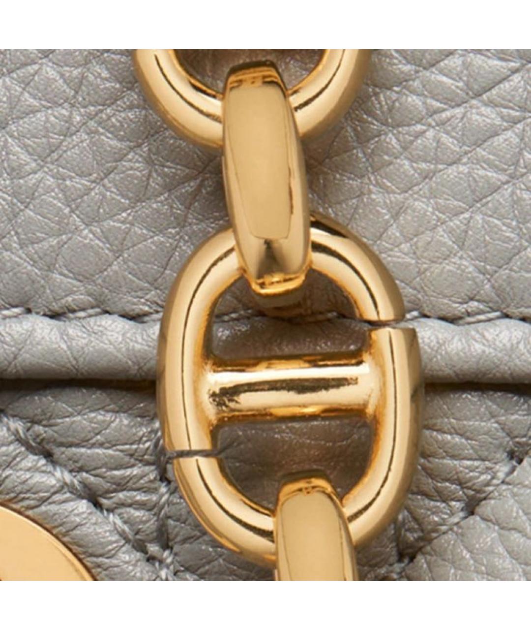 CHRISTIAN DIOR Серая кожаная сумка через плечо, фото 6