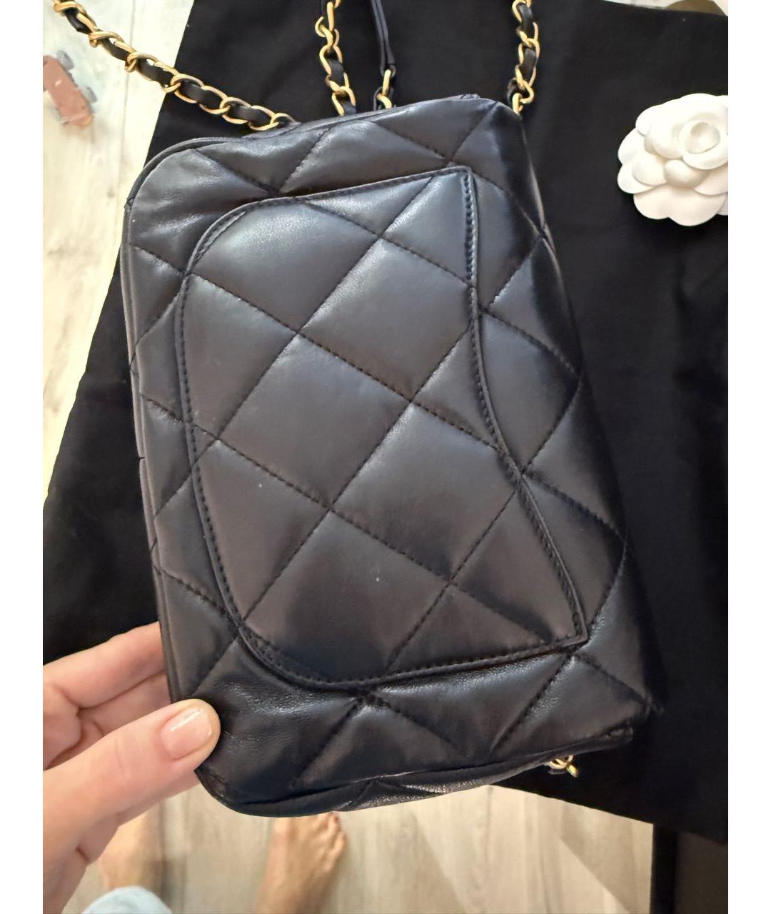 CHANEL Черная кожаная сумка через плечо, фото 3