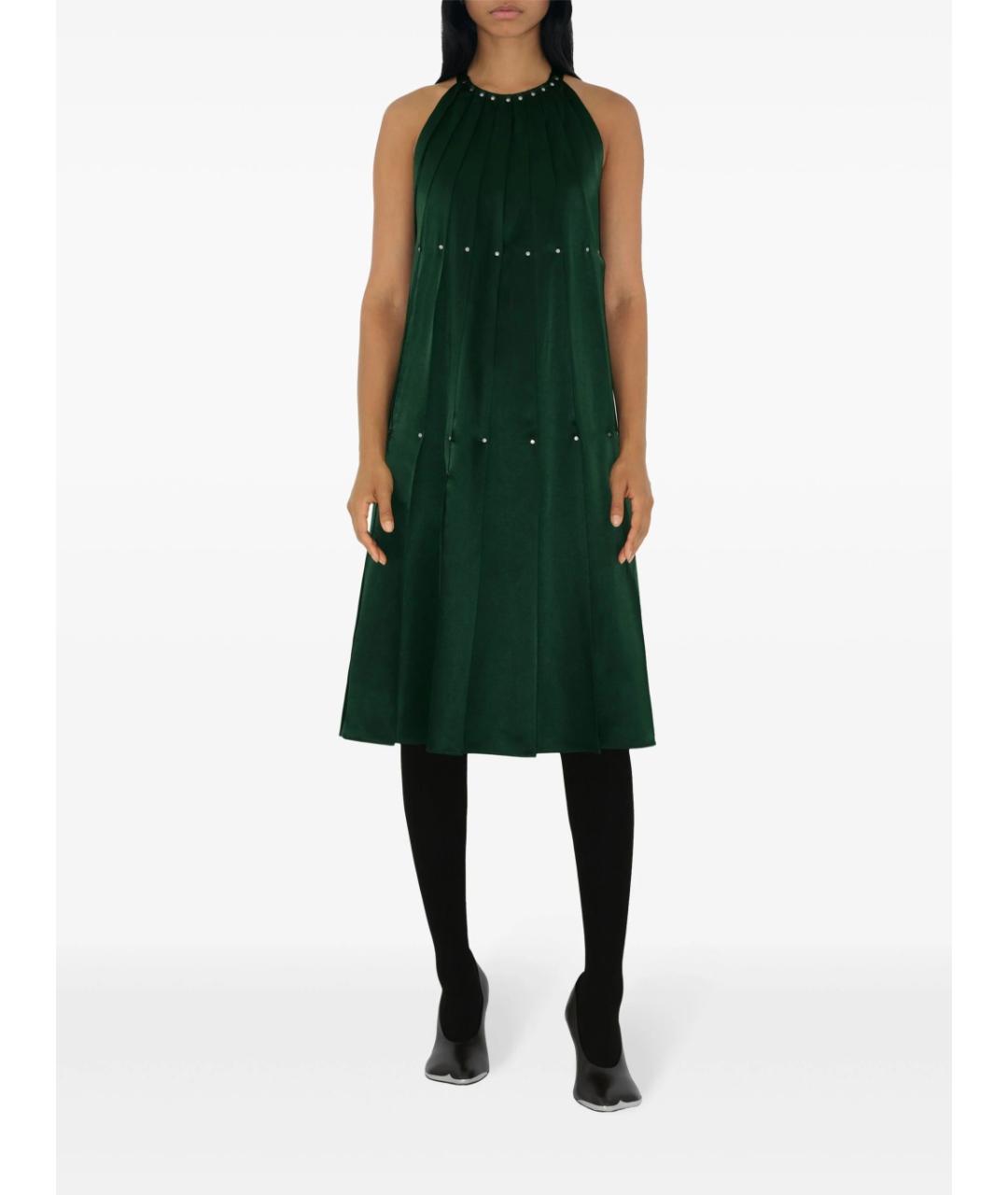 BURBERRY Зеленые вискозное платье, фото 2