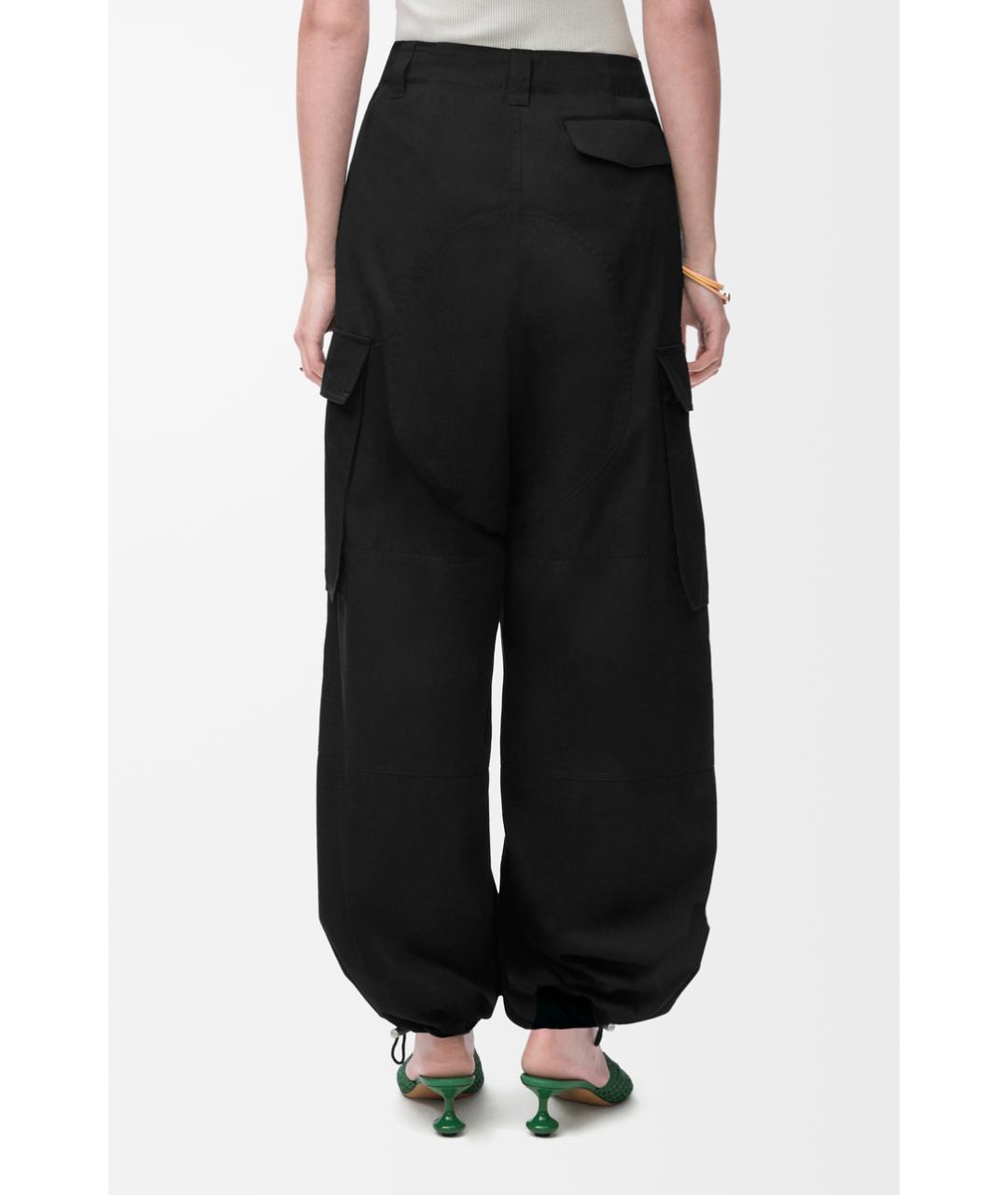LOEWE Черные хлопковые прямые брюки, фото 4