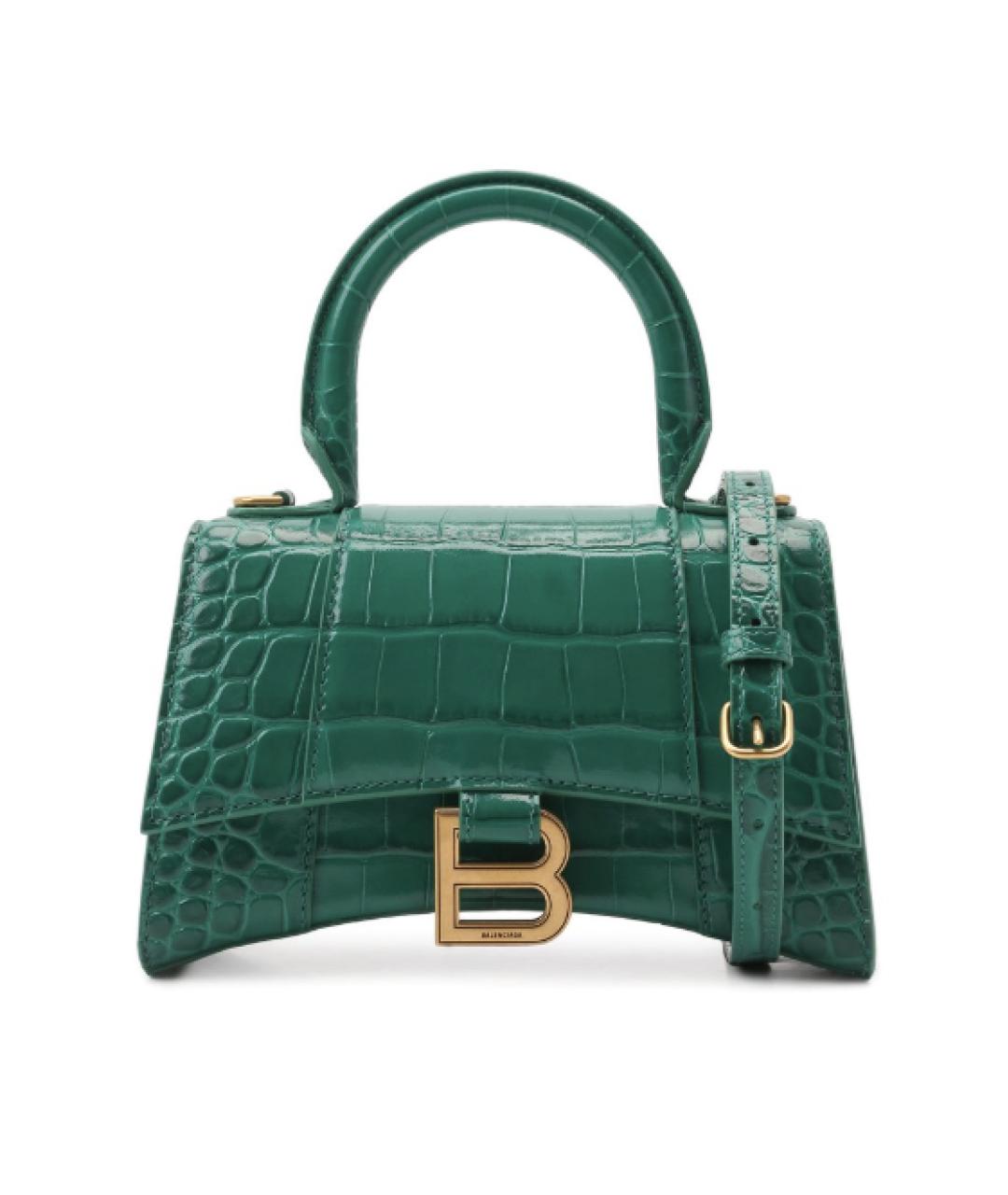 BALENCIAGA Зеленая кожаная сумка через плечо, фото 1