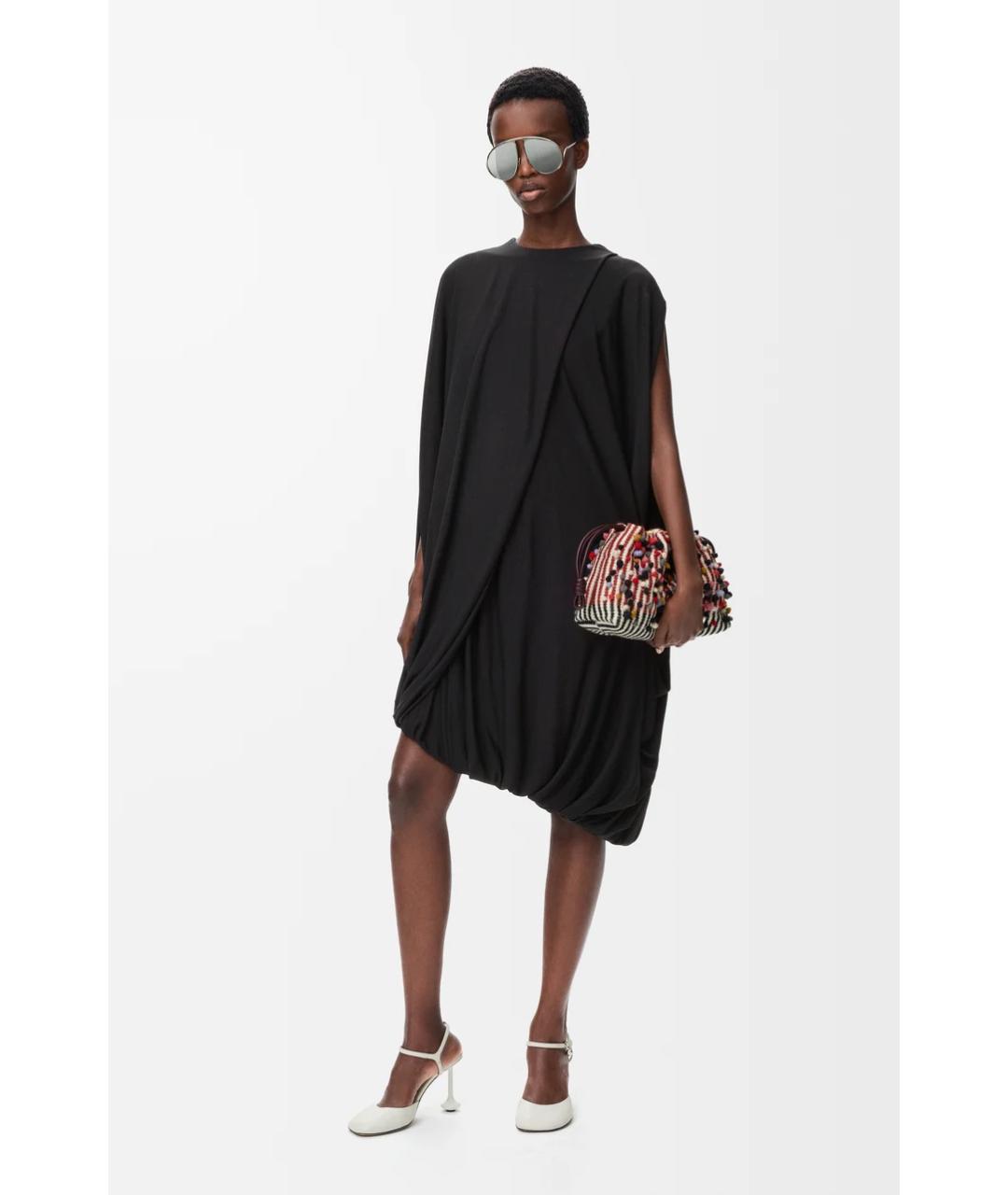 LOEWE Черное вискозное коктейльное платье, фото 2