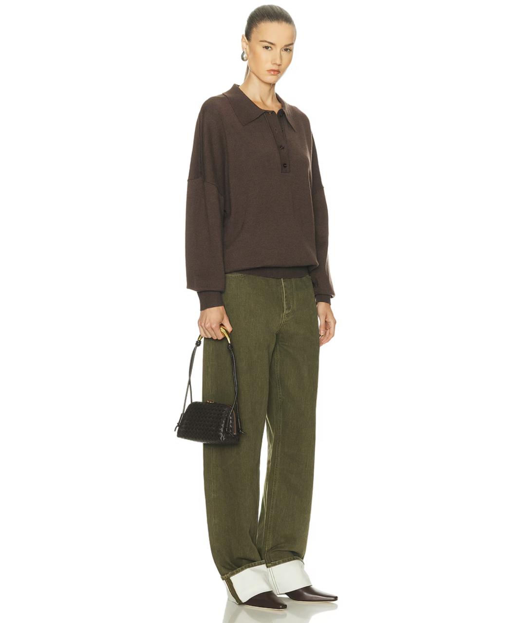 BOTTEGA VENETA Коричневая кожаная сумка через плечо, фото 2