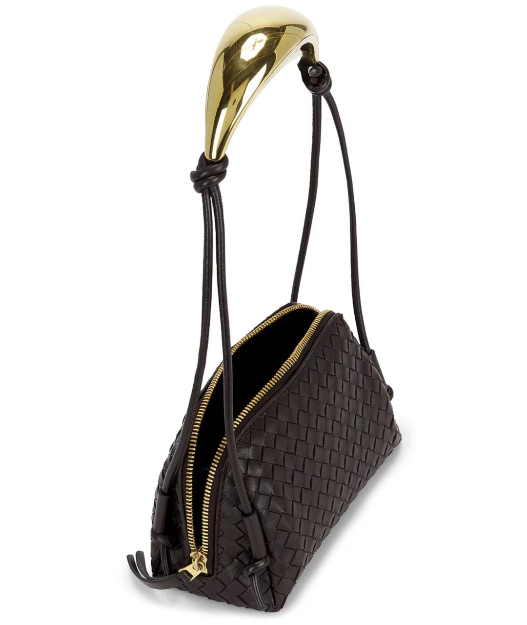BOTTEGA VENETA Коричневая кожаная сумка через плечо, фото 5