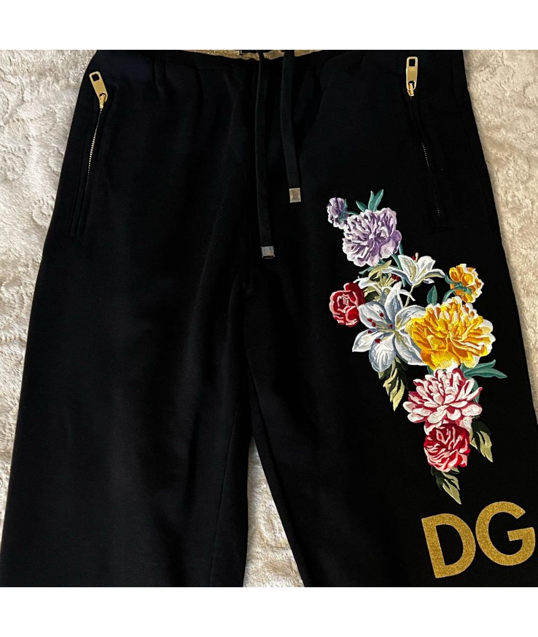 DOLCE&GABBANA Черные хлопковые спортивные брюки и шорты, фото 4