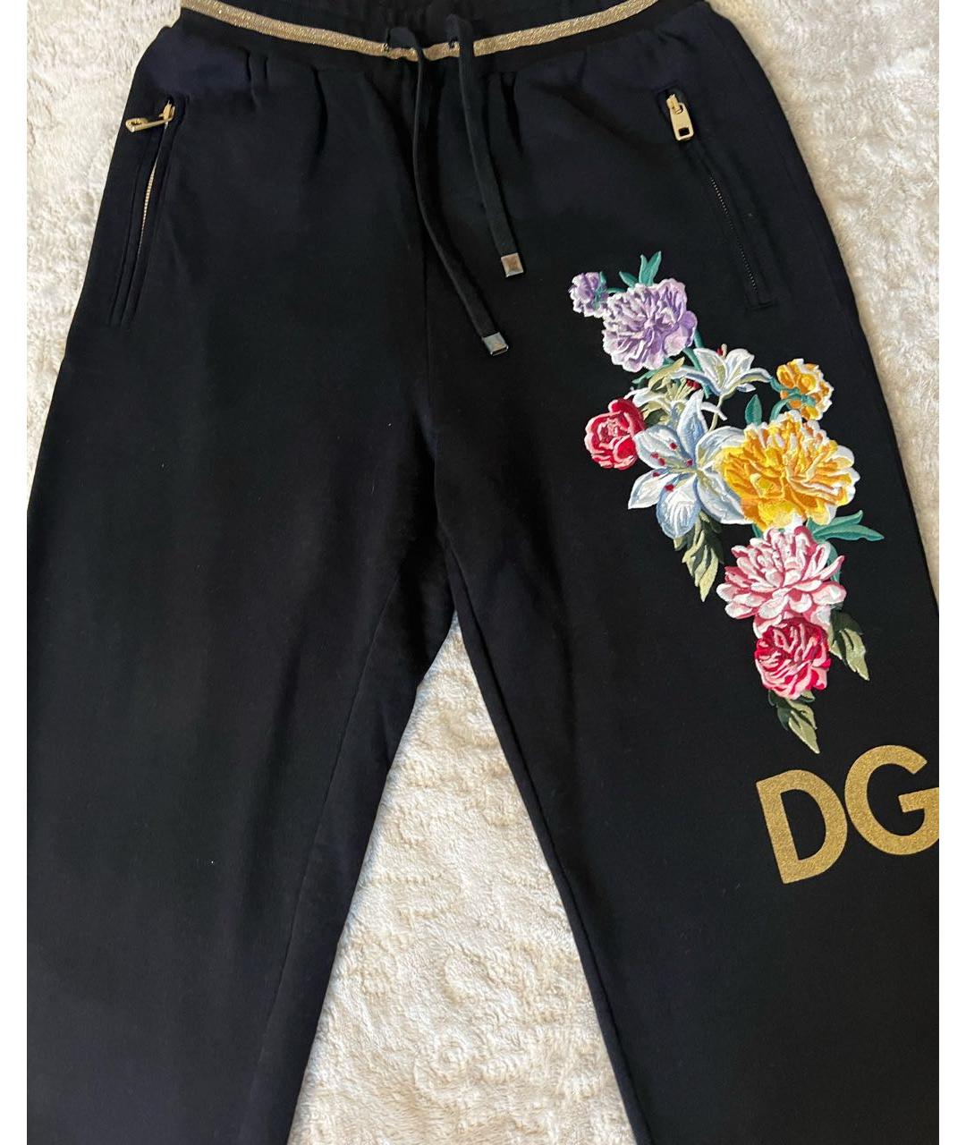 DOLCE&GABBANA Черные хлопковые спортивные брюки и шорты, фото 3