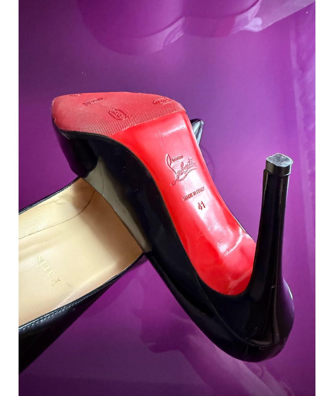 CHRISTIAN LOUBOUTIN Черные туфли из лакированной кожи, фото 6