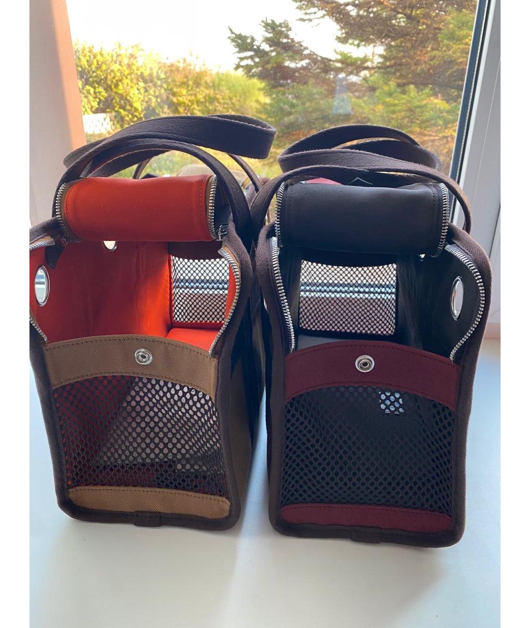 HERMES Бордовая тканевая дорожная/спортивная сумка, фото 5