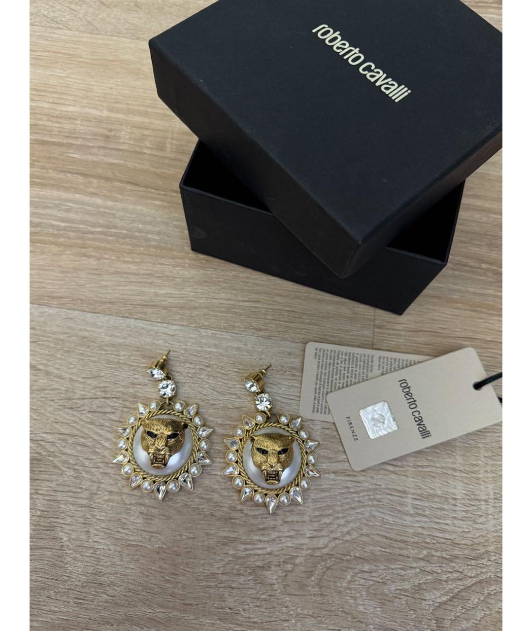 ROBERTO CAVALLI Золотые латунные серьги, фото 8