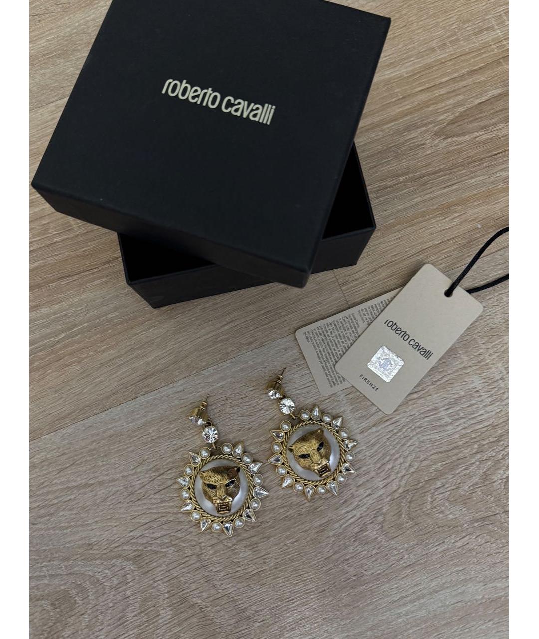 ROBERTO CAVALLI Золотые латунные серьги, фото 3