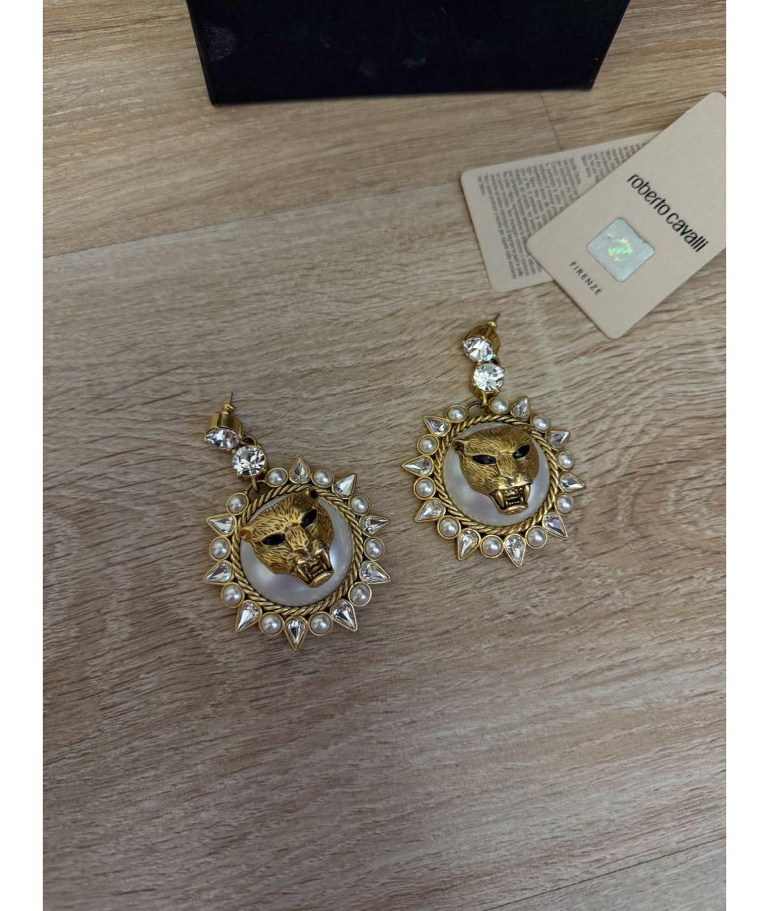 ROBERTO CAVALLI Золотые латунные серьги, фото 5