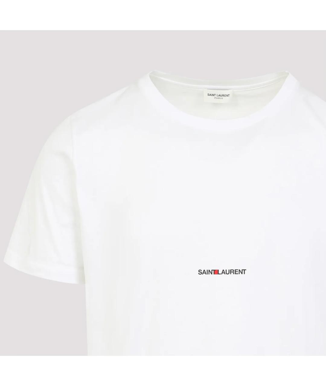SAINT LAURENT Белая хлопковая футболка, фото 2