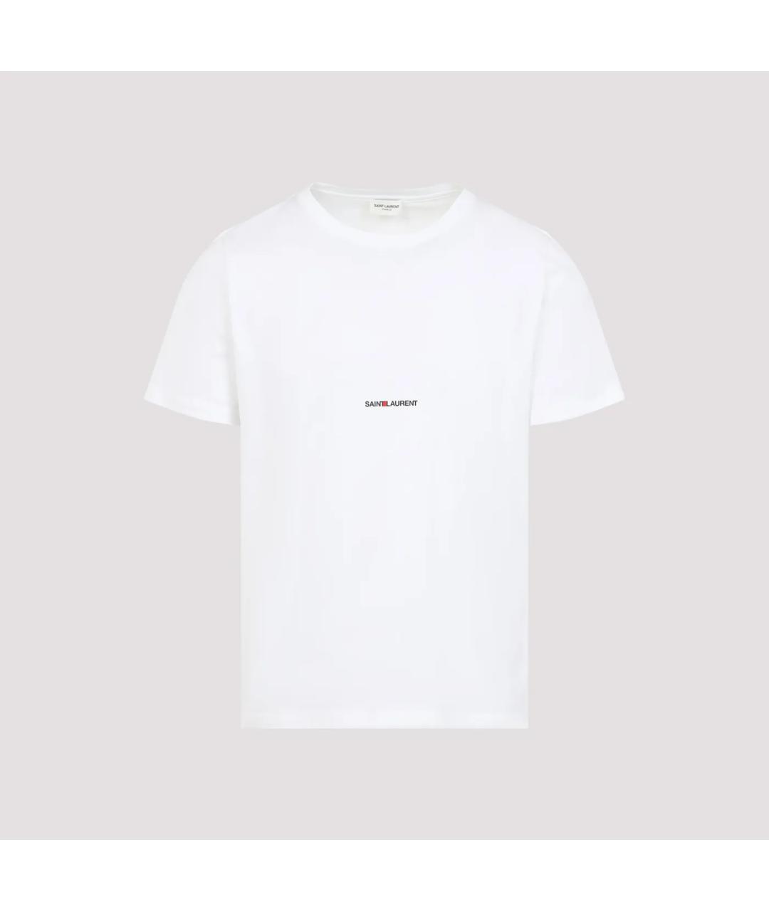 SAINT LAURENT Белая хлопковая футболка, фото 4