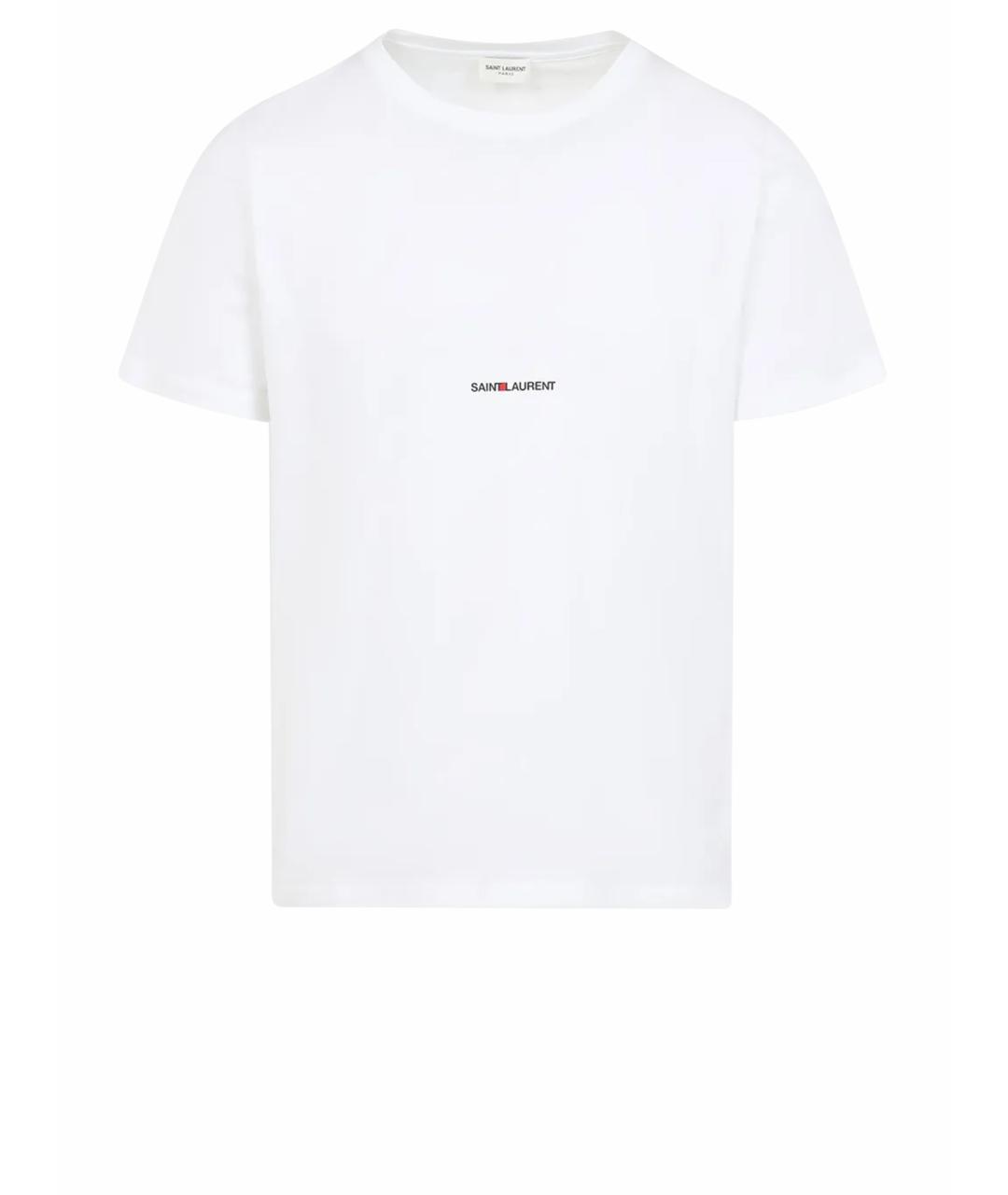 SAINT LAURENT Белая хлопковая футболка, фото 1