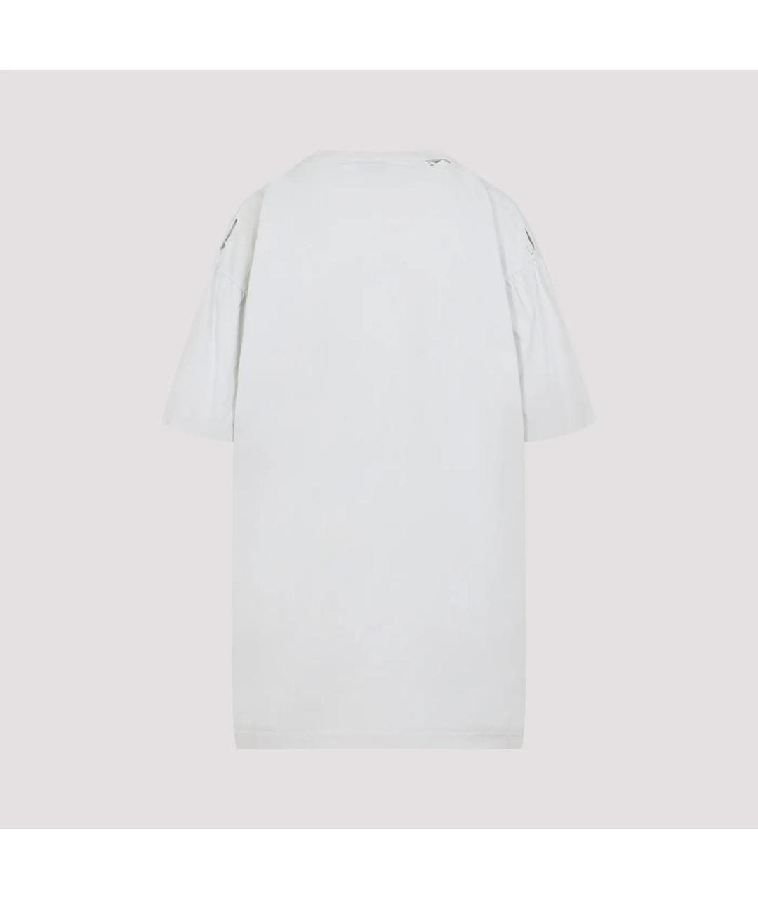 BALENCIAGA Белая хлопковая футболка, фото 2