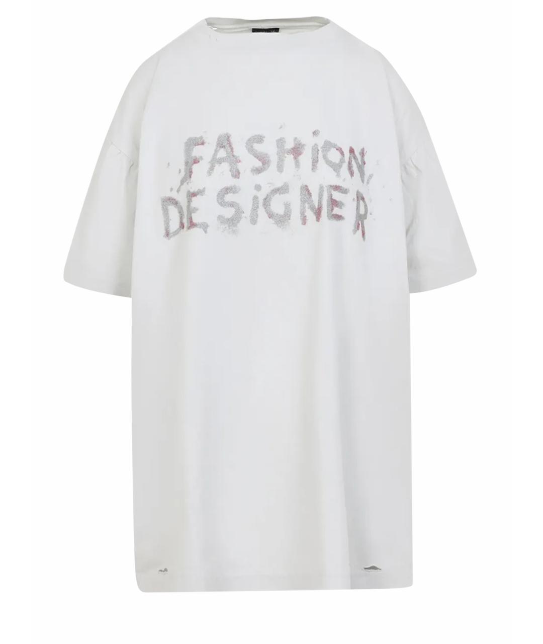 BALENCIAGA Белая хлопковая футболка, фото 1