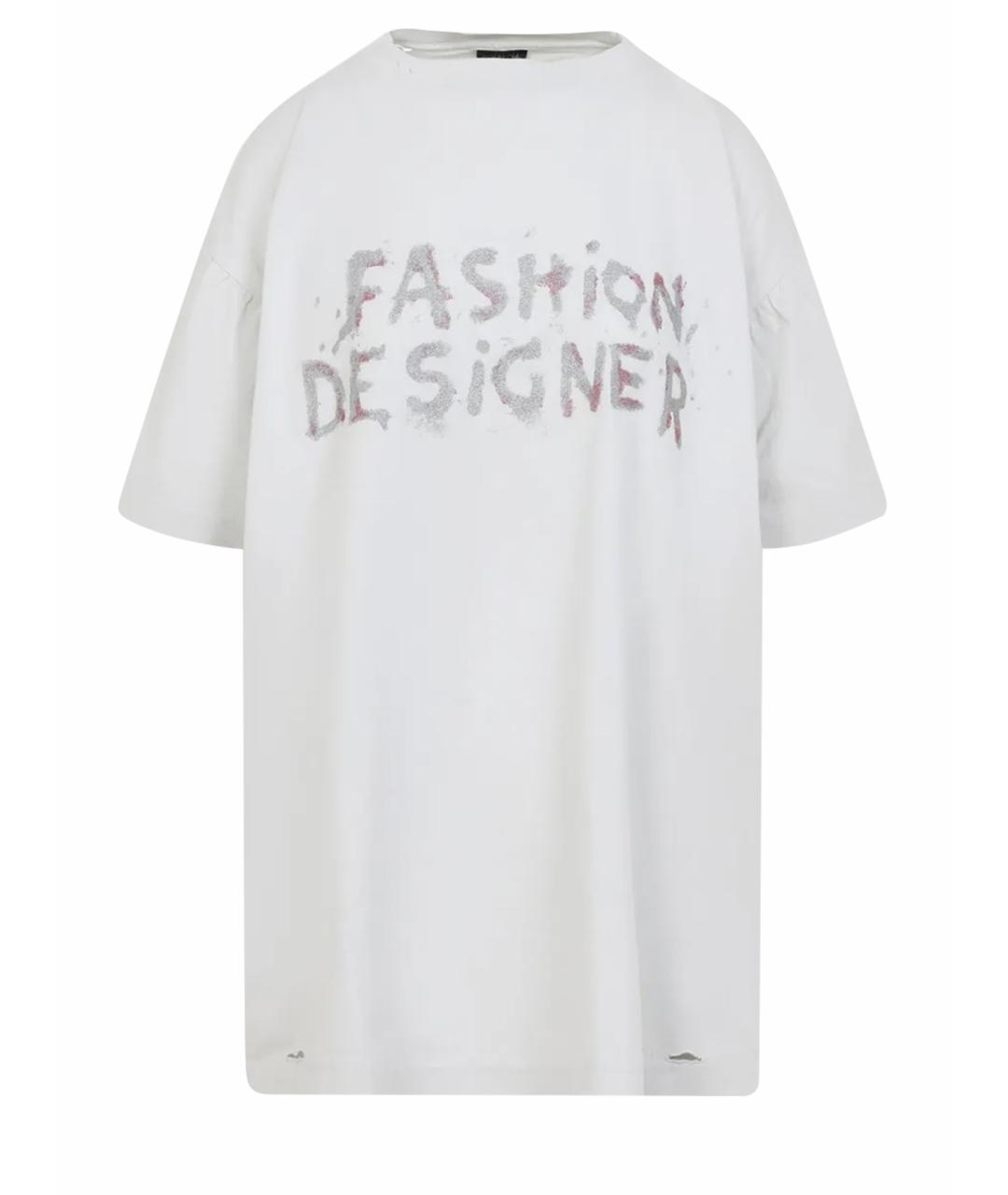 BALENCIAGA Белая хлопковая футболка, фото 1