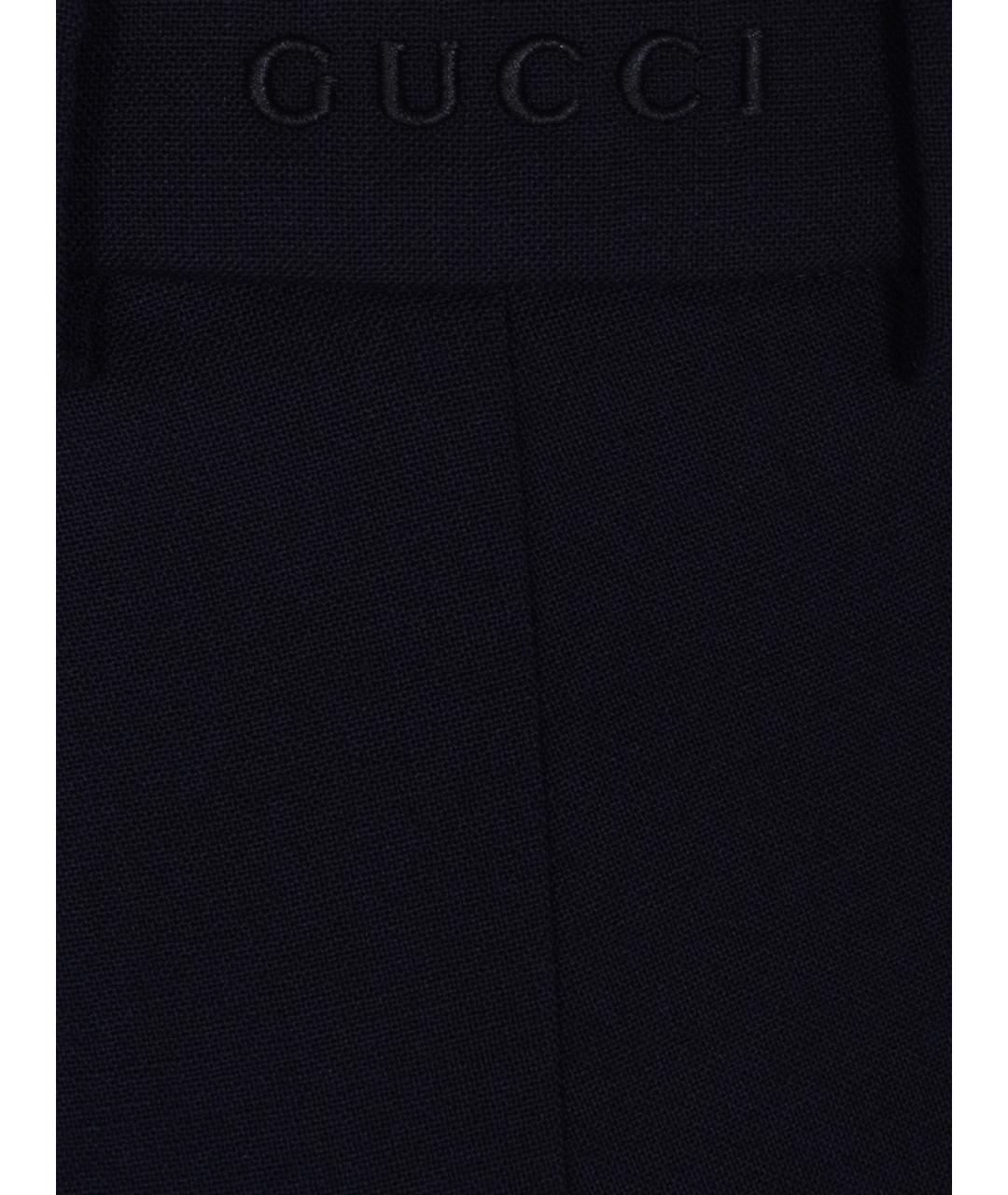 GUCCI Темно-синие шерстяные брюки узкие, фото 3