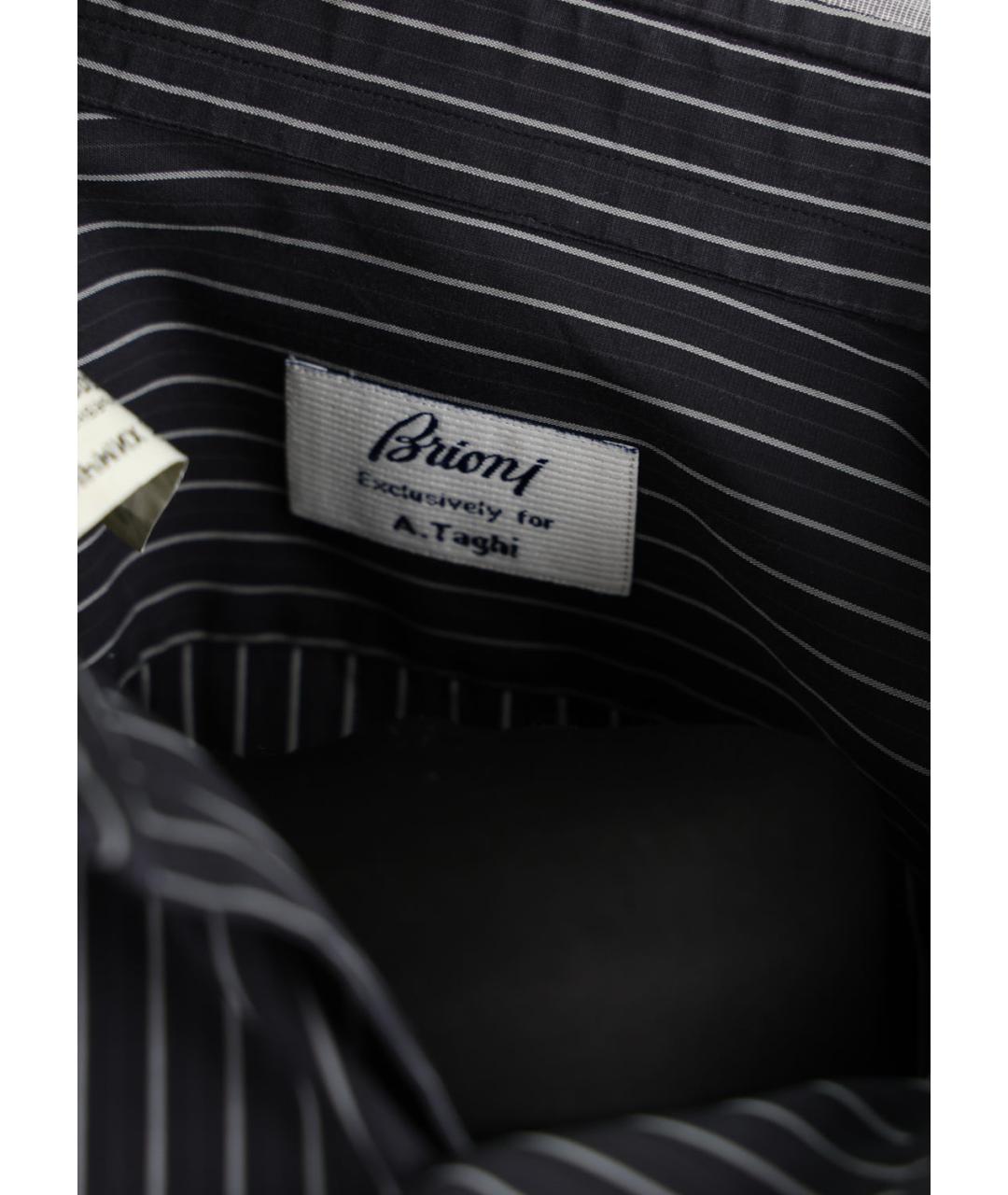 BRIONI Черная хлопковая классическая рубашка, фото 5