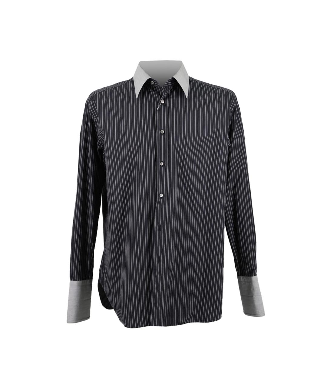 BRIONI Черная хлопковая классическая рубашка, фото 1