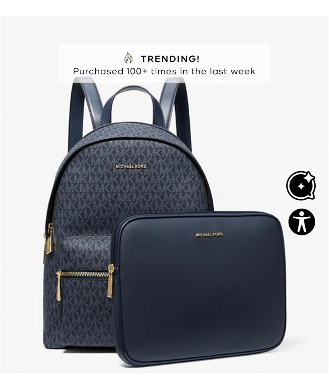 MICHAEL KORS Темно-синий рюкзак, фото 2